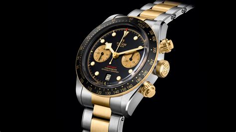 tudor steel and gold chrono|tudor black bay chrono s&g.